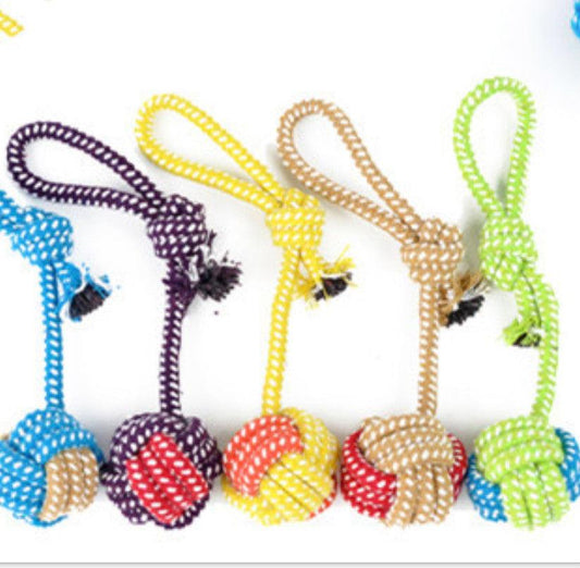 Handcrafted Cotton Rope Dog Leash Toys-0